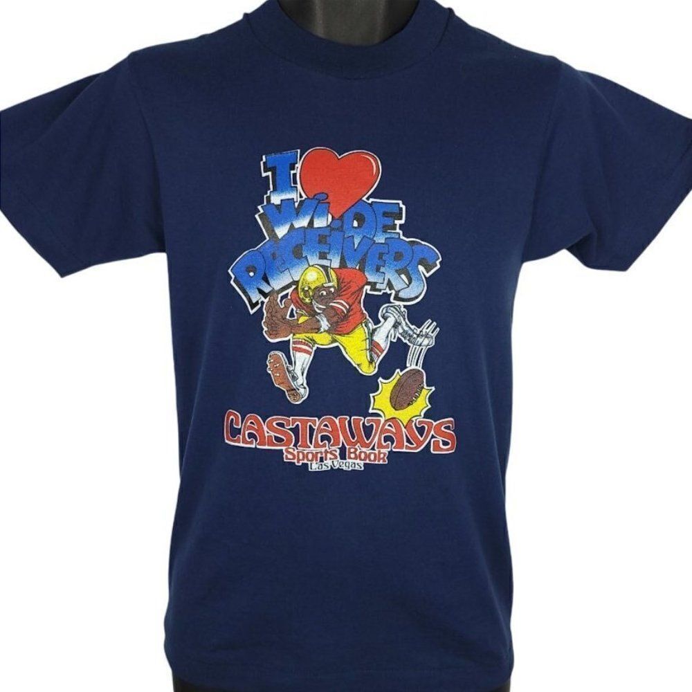 I Love Wide Receivers T Shirt Vintage 80s 90s Football Las Vegas 50/50